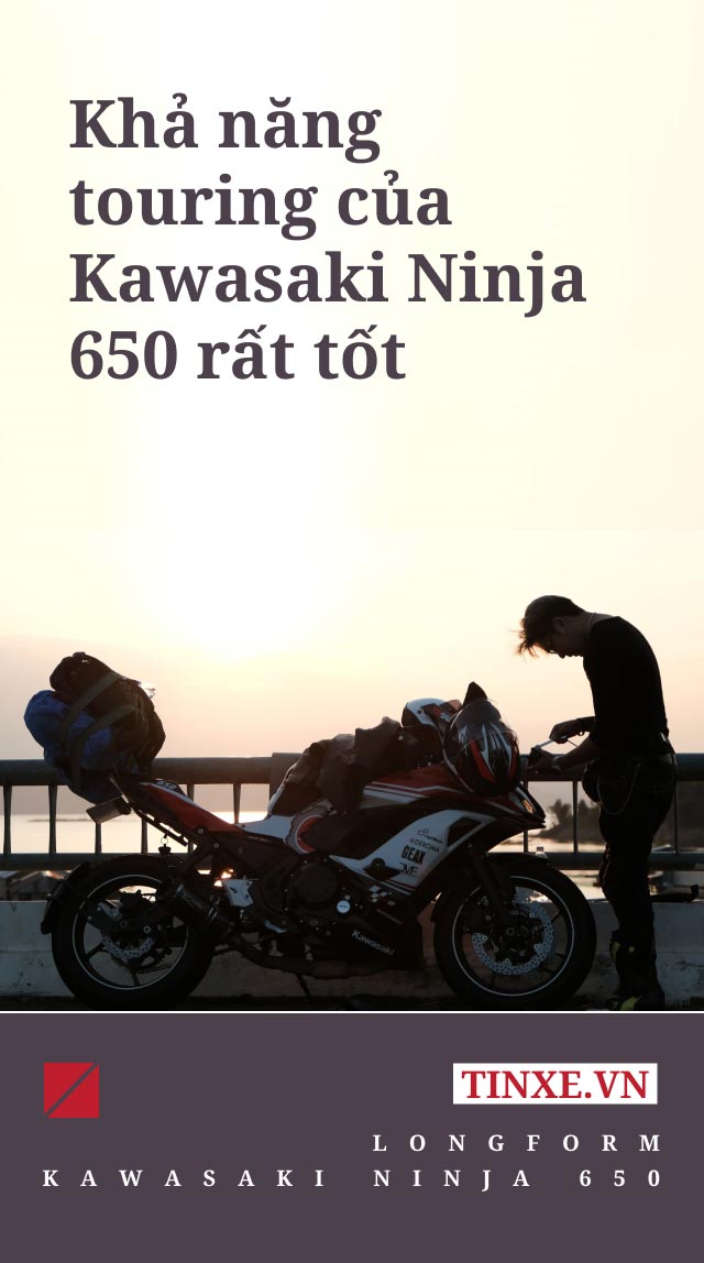 Tổng thể chiếc moto Kawasaki Nịna 650 khá cân đối và đẹp mắt