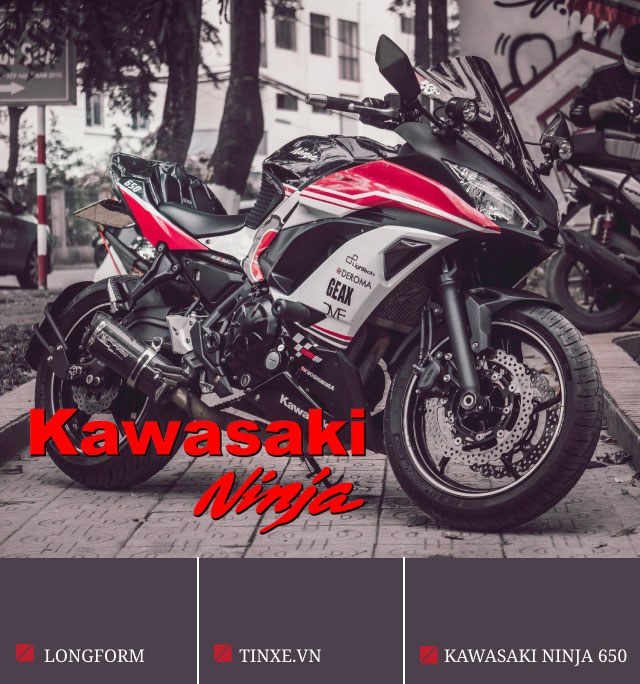 Chiếc mô tô Kawasaki Ninja 650 được thiết kế với nhiều đường nét táo bạo