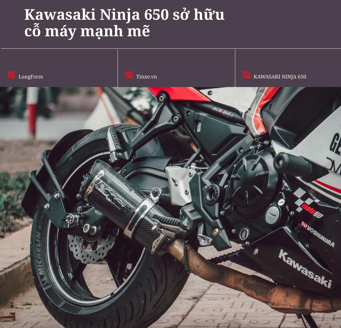 Động cơ xe Kawasaki Ninja 650 đủ làm hài lòng những người mê tốc độ